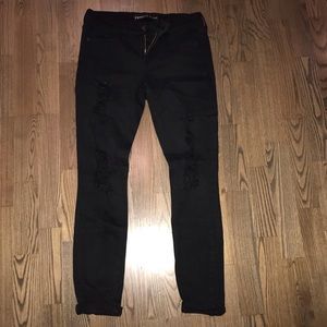 Express ripped black skinny jean size 2